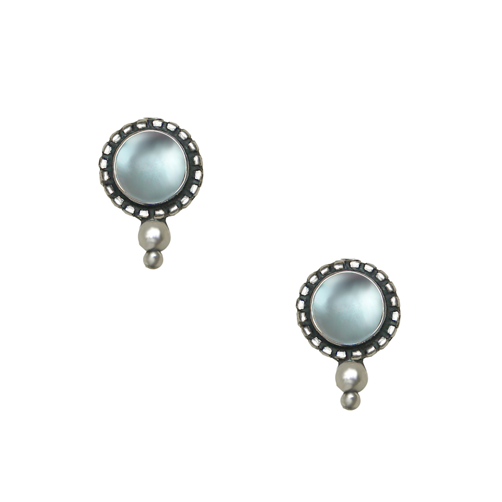 Sterling Silver Little Blue Topaz Post Stud Earrings